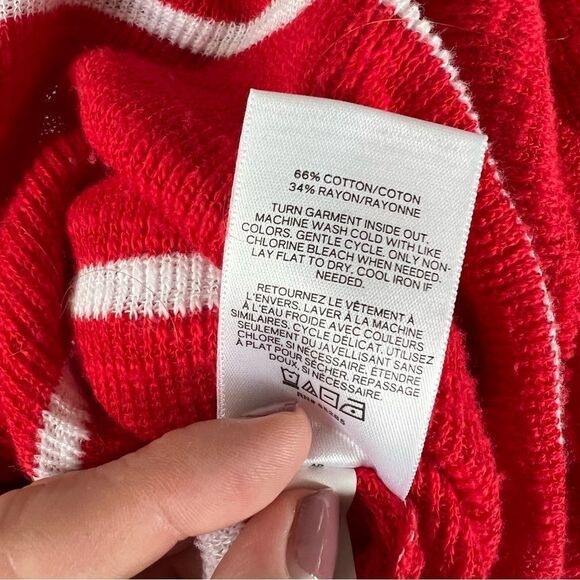 Express Red Striped Wide Neck Long Sweater Size XS - Picture 6 of 6